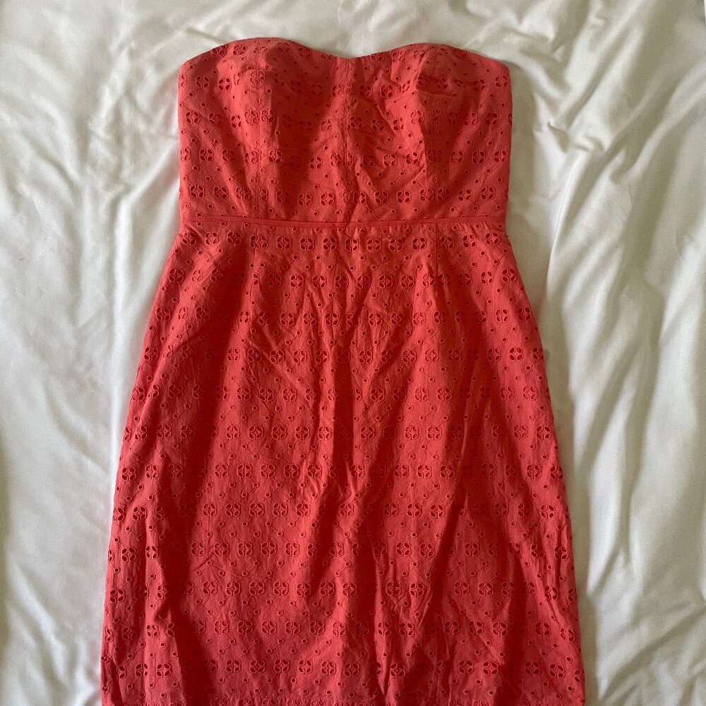 NWT J. Crew eyelet strapless dress